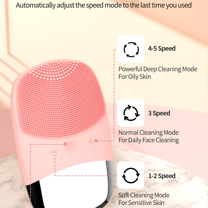 Sonic Electric Face Cleansing Brush - Facial Cleanser, Skin Scrubber & Massager for Skincare