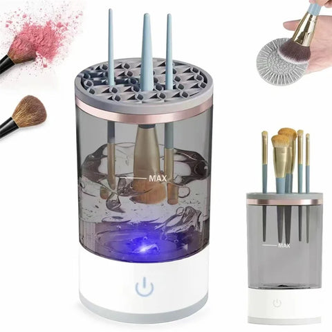 Portable USB Electric Makeup Brush Cleaner – Cosmetic Brush Washing & Drying Tool