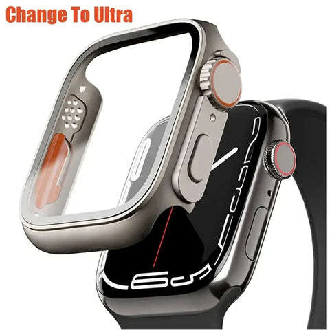 Glass Case for Apple Watch – Screen Protector & Bumper for 38mm-45mm.