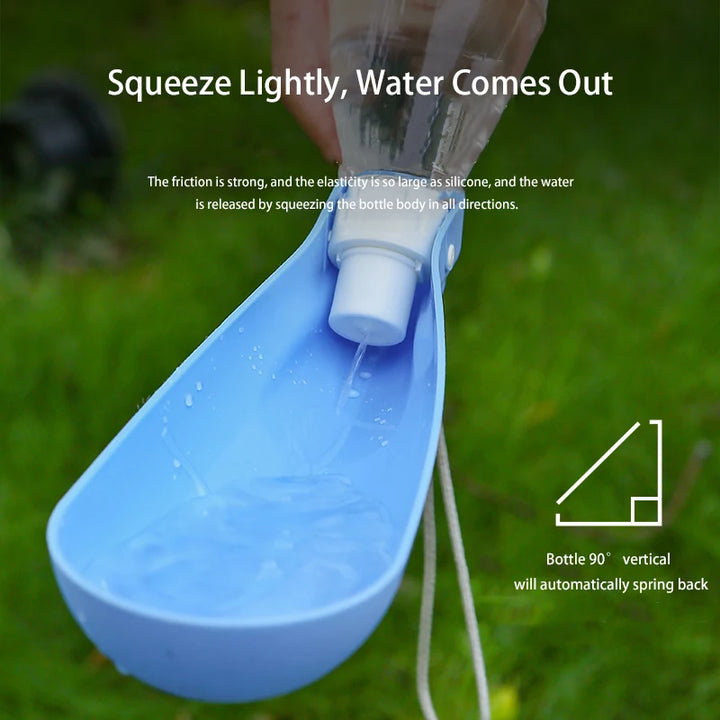 Portable 450ml Dog Water Bottle – Travel Bowl for Outdoor Pet Care
