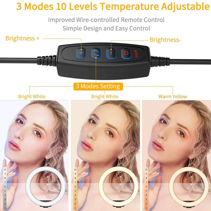 LED Selfie Ring Lighting Phone Holder & Tripod