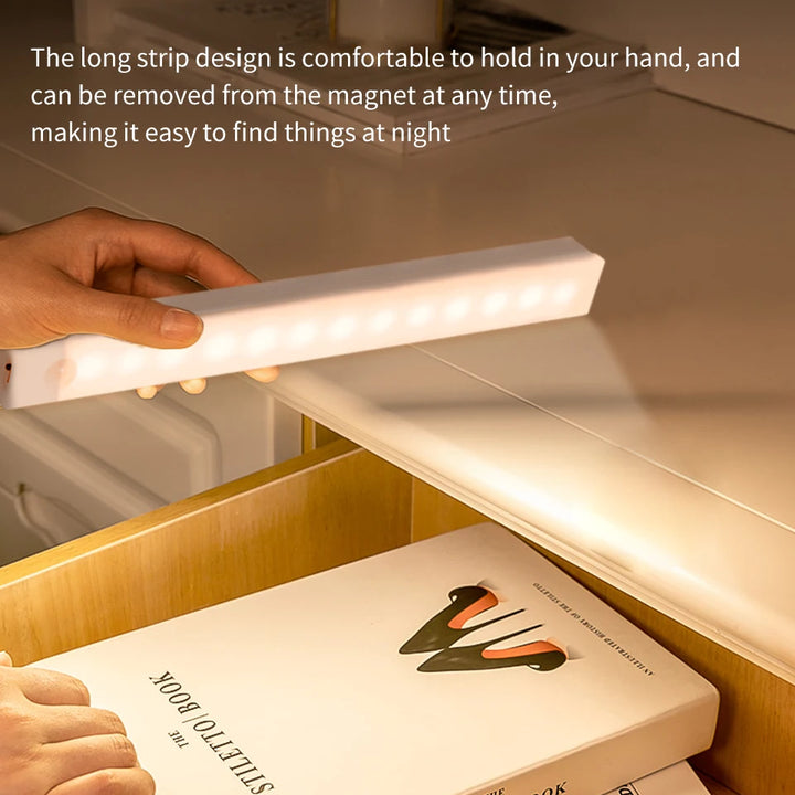 USB Rechargeable Motion Sensor LED Cabinet Light – Wireless Night Lamp for Home, Stairs, and Wardrobe