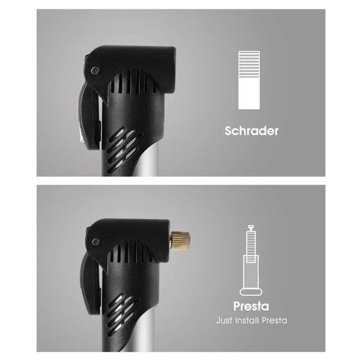 Portable Mini Bike Pump – Dual Valve for Presta & Schrader, High-Pressure Hand Air Pump for Tires & Balls