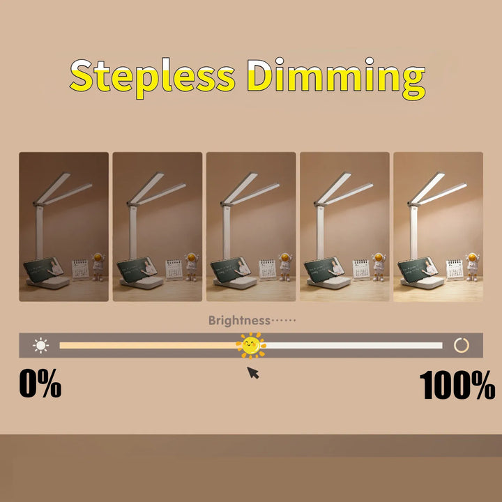 LED Desk Lamp 3 Levels Dimmable Touch Night Light USB Rechargeable