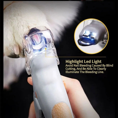 Professional Pet Nail Clipper with LED Light - Safe Nail Cutter for Cats & Dogs
