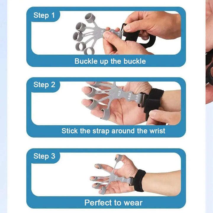 Adjustable 5-Finger Hand & Forearm Strength Trainer for Rehabilitation and Power
