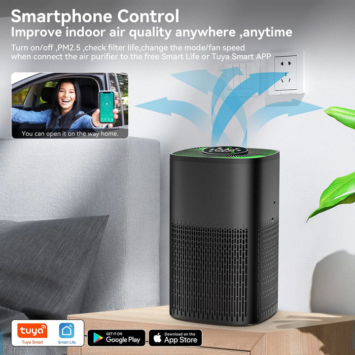 Portable H13 HEPA Air Purifier - Quiet Air Cleaner with PM2.5 Filter & Sleep Music for Bedroom