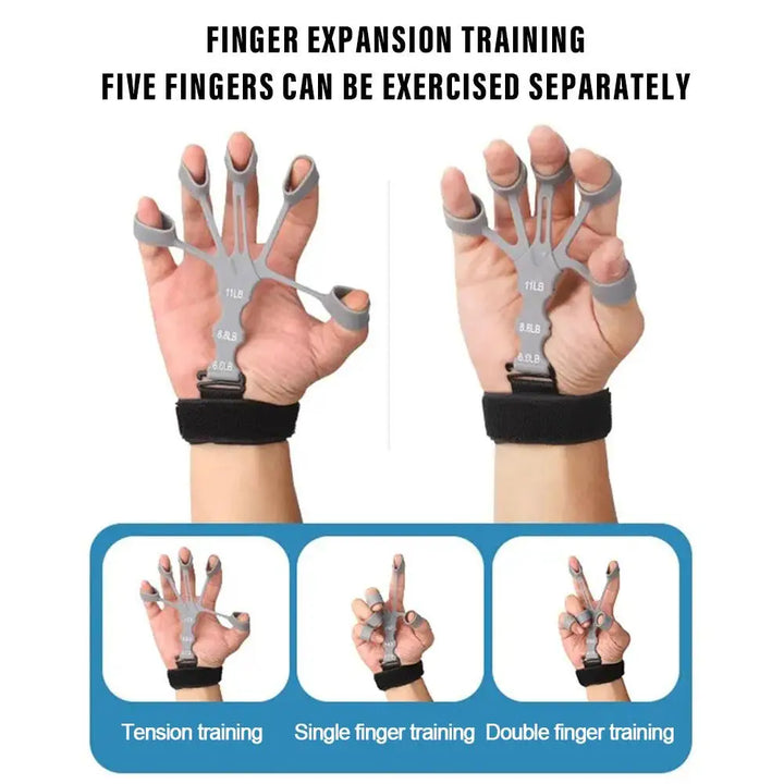 Adjustable 5-Finger Hand & Forearm Strength Trainer for Rehabilitation and Power