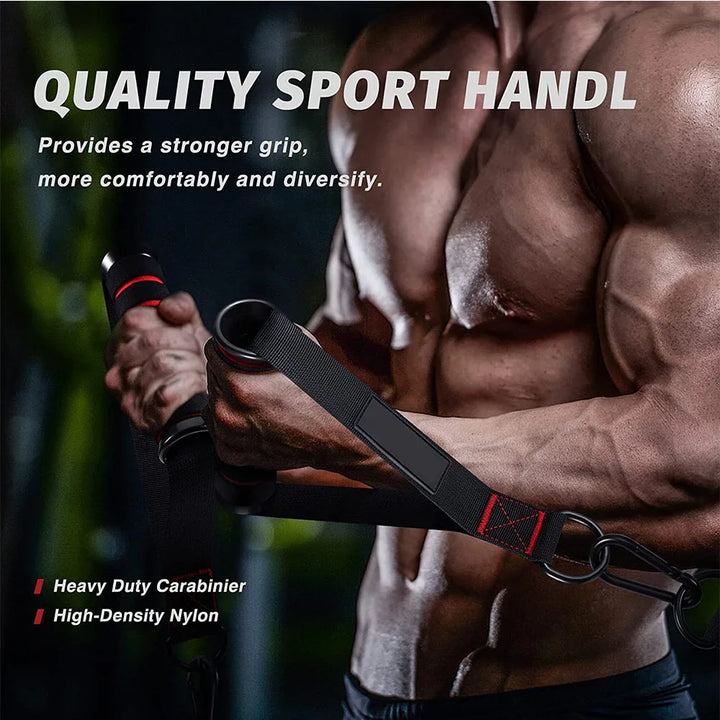 Metal Gym Handles Grip Workout Heavy Duty Cable Machine Handle with Hook