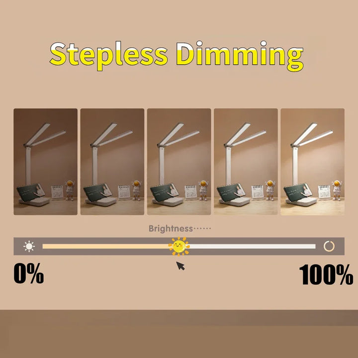 LED Desk Lamp 3 Levels Dimmable Touch Night Light USB Rechargeable