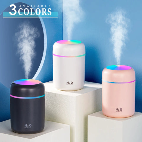 Portable USB Ultrasonic Humidifier - Colorful Aroma Diffuser and Cool Mist Purifier with Light for Car and Home