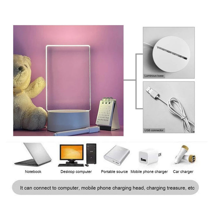 Transparent Luminous Write Message Board  LED Erasable