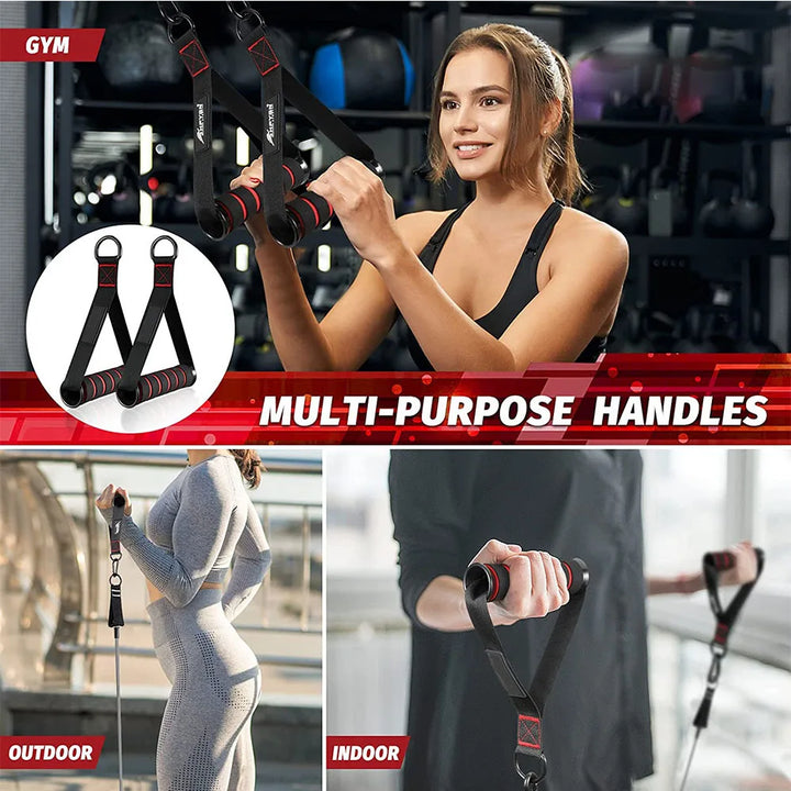 Metal Gym Handles Grip Workout Heavy Duty Cable Machine Handle with Hook