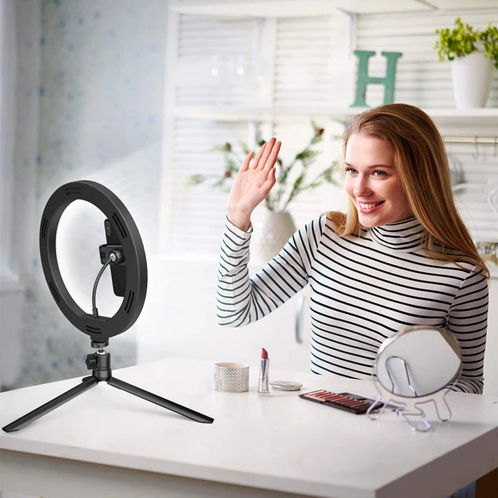 LED Selfie Ring Lighting Phone Holder & Tripod