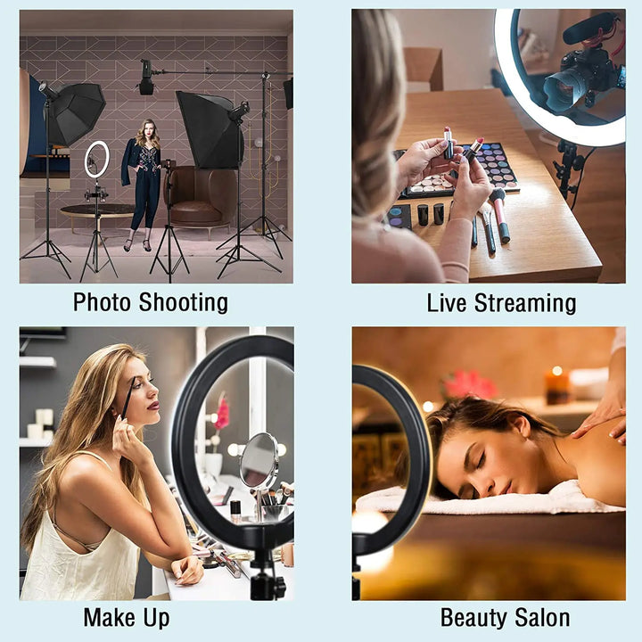 LED Selfie Ring Lighting Phone Holder & Tripod