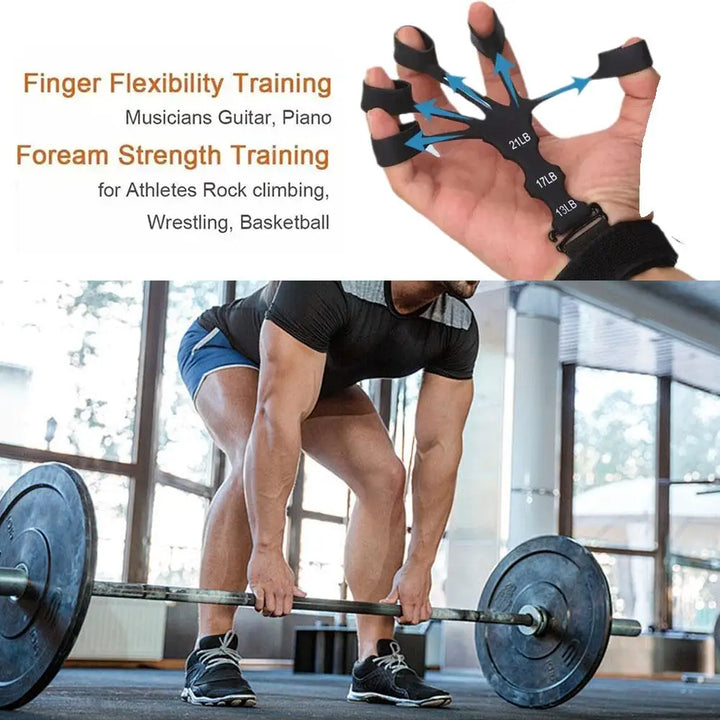 Adjustable 5-Finger Hand & Forearm Strength Trainer for Rehabilitation and Power