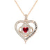 Luxury Red Zircon Pendant Necklace with Rose Gift Box - Perfect I Love You Gift for Women & Trendy Wedding Jewelry