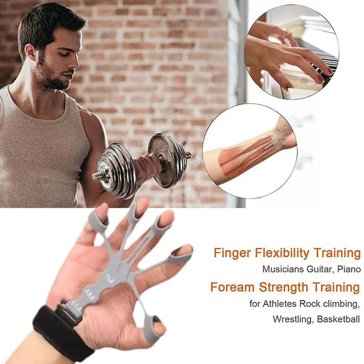 Adjustable 5-Finger Hand & Forearm Strength Trainer for Rehabilitation and Power