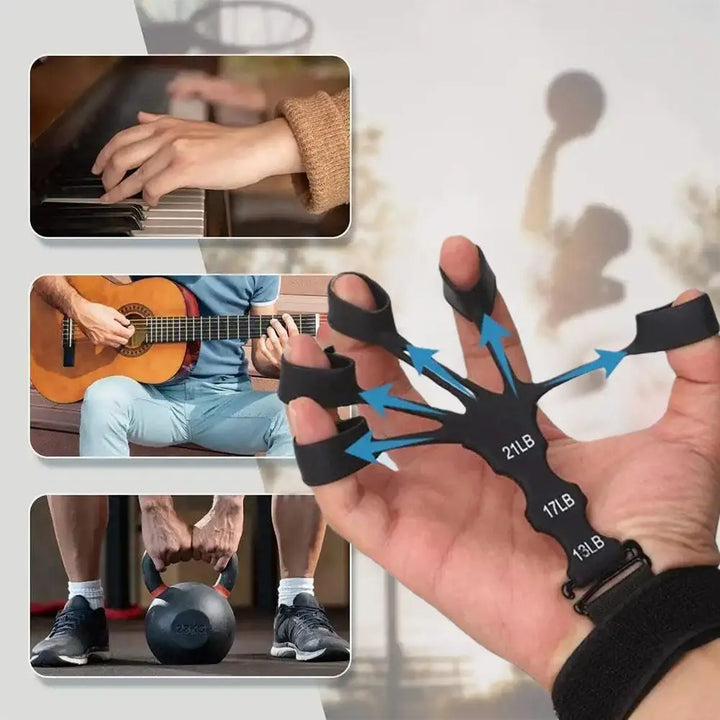 Adjustable 5-Finger Hand & Forearm Strength Trainer for Rehabilitation and Power