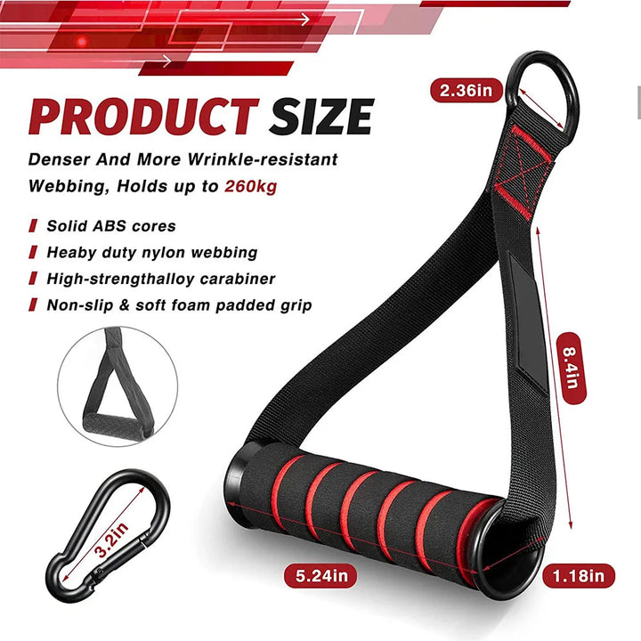 Metal Gym Handles Grip Workout Heavy Duty Cable Machine Handle with Hook