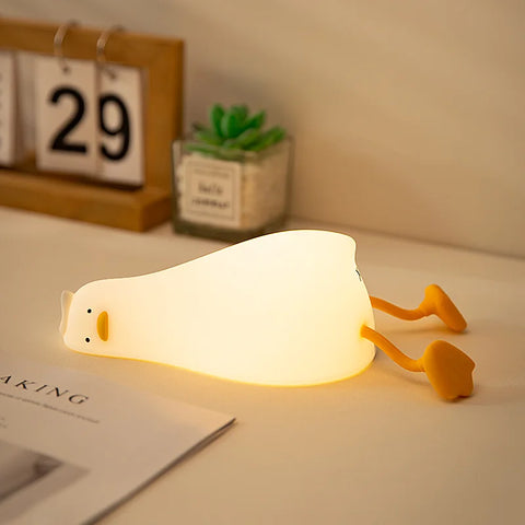 Duck Rechargeable LED Night Light – Dimmable Silicone Bedside Lamp for Kids' Room Decor