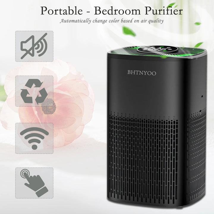 Portable H13 HEPA Air Purifier - Quiet Air Cleaner with PM2.5 Filter & Sleep Music for Bedroom