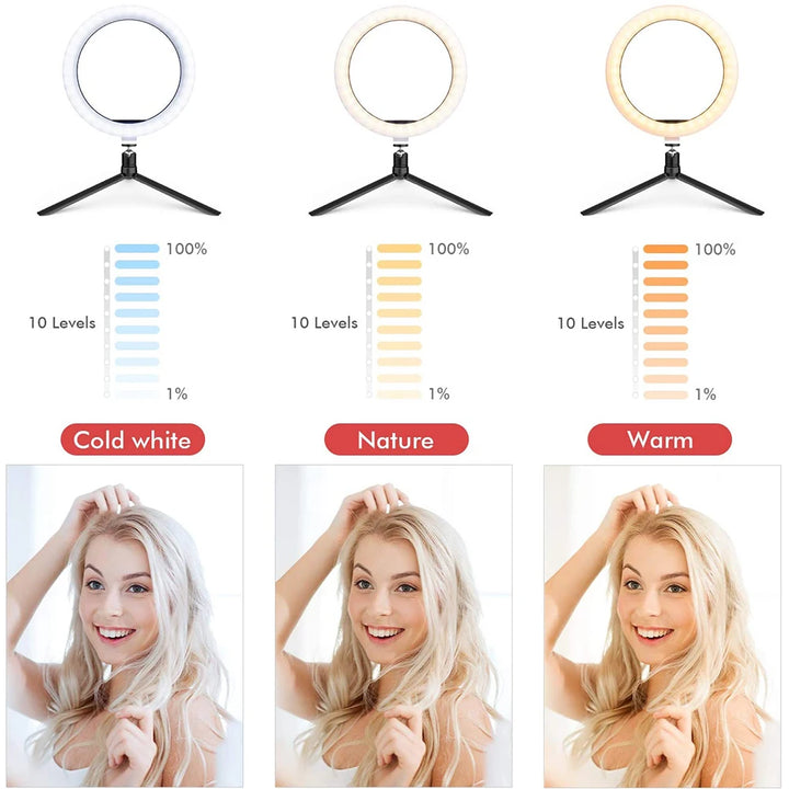 LED Selfie Ring Lighting Phone Holder & Tripod