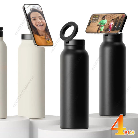 24oz Insulated Stainless Steel Water Bottle – BPA-free with magnetic lid and phone holder.