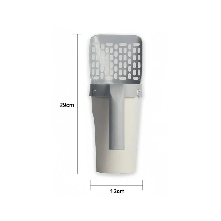 Portable Cat Litter Scoop - Removable Self-Cleaning Sand Shovel with Bag Filter for Litter Box