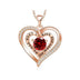 Luxury Red Zircon Pendant Necklace with Rose Gift Box - Perfect I Love You Gift for Women & Trendy Wedding Jewelry