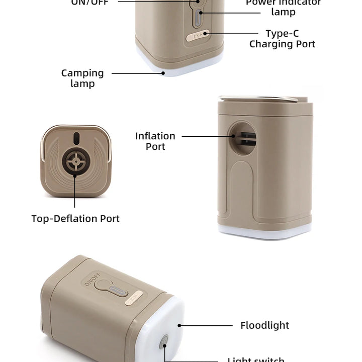 Portable Electric Air Pump – Wireless Inflator/Deflator for Air Beds & Inflatables
