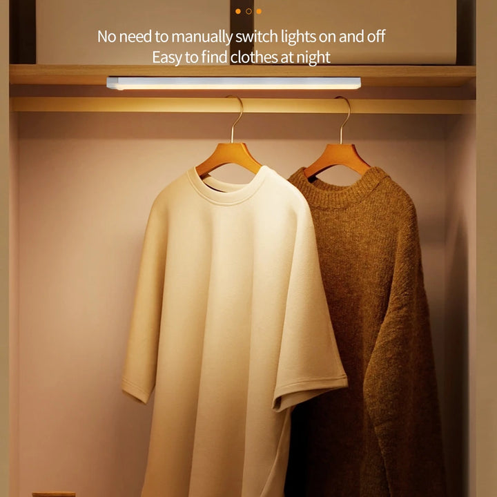 USB Rechargeable Motion Sensor LED Cabinet Light – Wireless Night Lamp for Home, Stairs, and Wardrobe