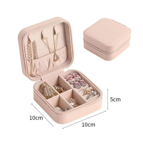 Portable Leather Jewelry Organizer – Travel Case & Display Box for Storage