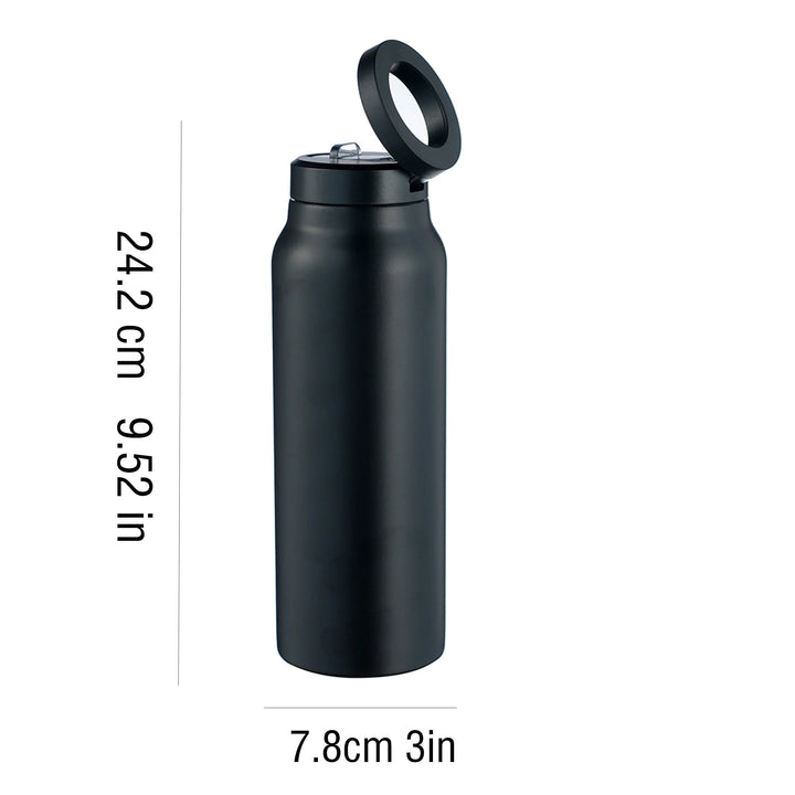 24oz Insulated Stainless Steel Water Bottle – BPA-free with magnetic lid and phone holder.