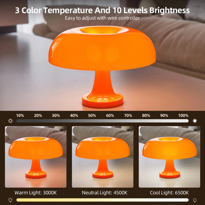 Classic Mushroom Table Lamp - Modern Bauhaus Design, Perfect for Hotel Bedrooms & Ambient Lighting