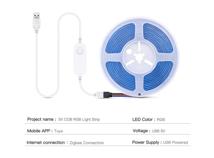 LED Strip RGB Dimmable 5V  For Smart Gateway Hue Bridge Alexa Google Voice Control
