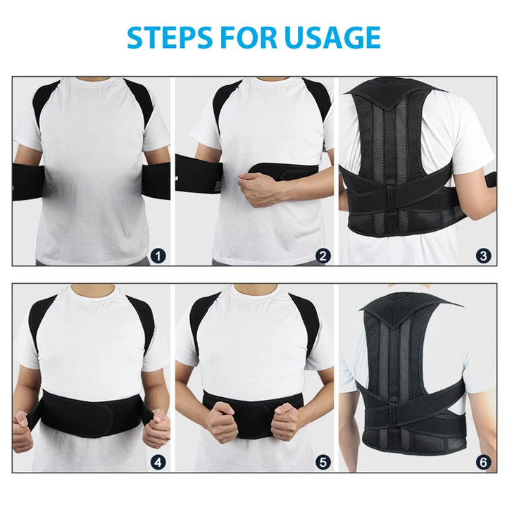 Adjustable Back Posture Corrector - Breathable Support Brace for Women, Students & Kids