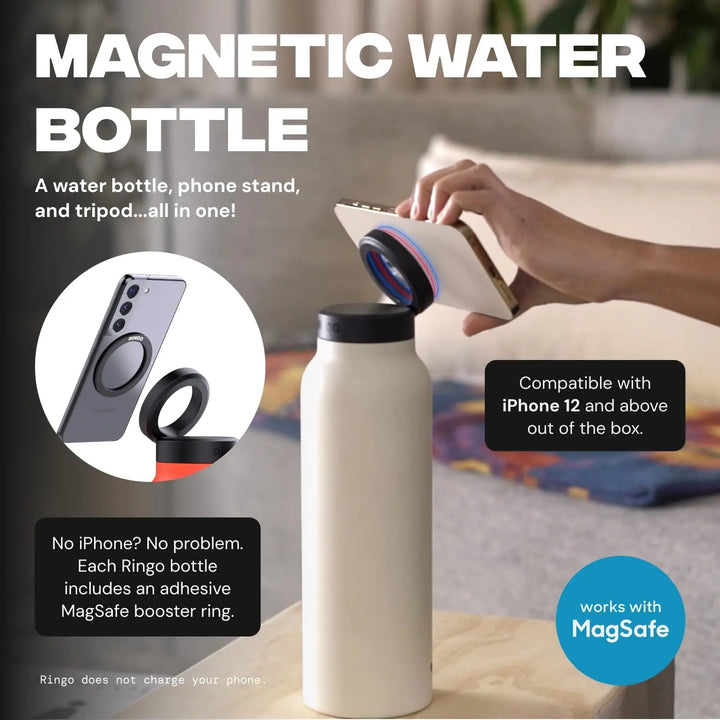 24oz Insulated Stainless Steel Water Bottle – BPA-free with magnetic lid and phone holder.