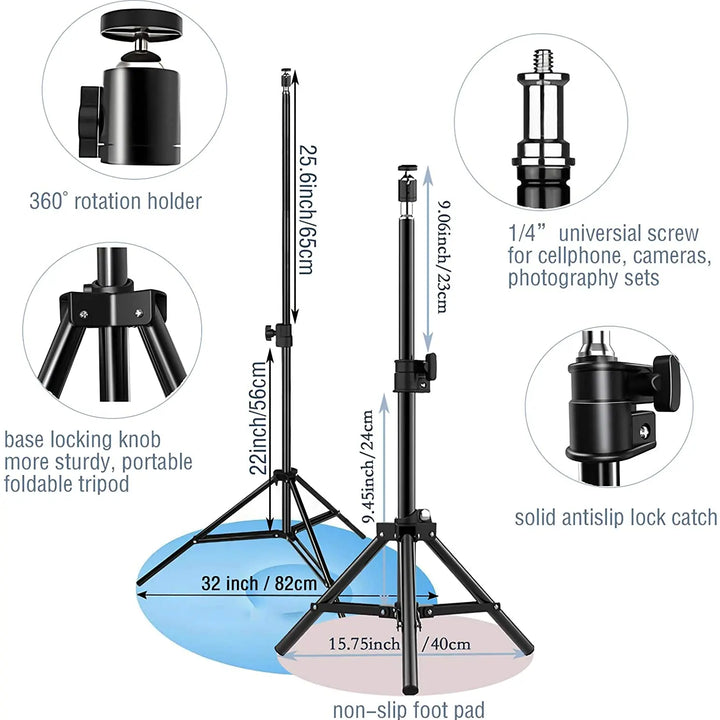 LED Selfie Ring Lighting Phone Holder & Tripod
