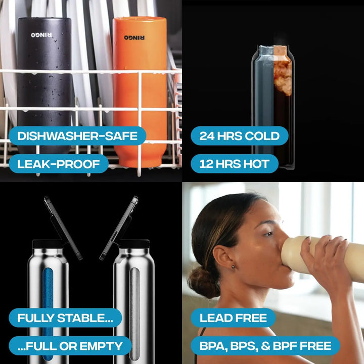 24oz Insulated Stainless Steel Water Bottle – BPA-free with magnetic lid and phone holder.