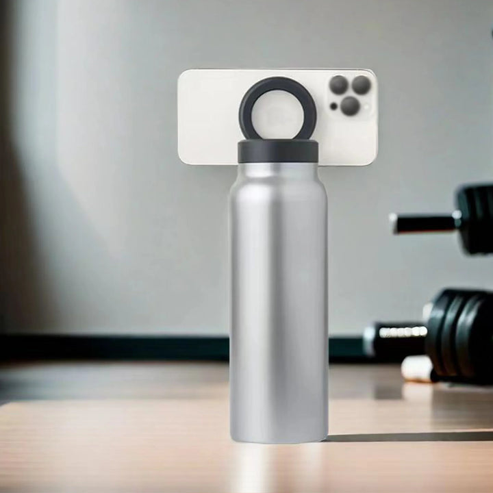 24oz Insulated Stainless Steel Water Bottle – BPA-free with magnetic lid and phone holder.