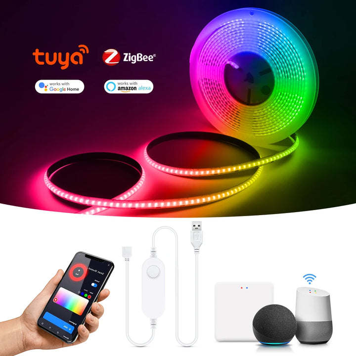 LED Strip RGB Dimmable 5V  For Smart Gateway Hue Bridge Alexa Google Voice Control